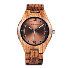 Load image into Gallery viewer, BOBO BIRD Wood Men Watch erkek kol saati Fashion Luxury Design Watches Women Wooden and Agate Inlay Case relogio masculino V-Q05