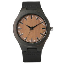 Load image into Gallery viewer, Black/Coffee/Green Dial Natural Bamboo Wood Watch Men Women Genuine Leather Wooden Clock Male hour Reloj de madera