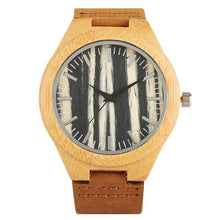 Load image into Gallery viewer, Black/Coffee/Green Dial Natural Bamboo Wood Watch Men Women Genuine Leather Wooden Clock Male hour Reloj de madera