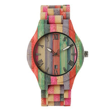 Load image into Gallery viewer, Unique Colorful Men Bamboo Watches Lovers Handmade Natural Wooden Bracelet Quartz Analog Luxury Wristwatches Ideal Gifts Items